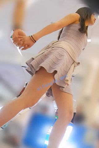 『D·D』-145-淡紫色连衣裙，匀称美腿，透明白内