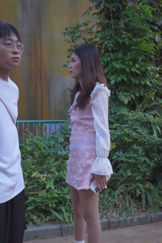 (BC-AA-622)粉色连衣裙小姐姐穿肉色丝袜..开灯抄底微透无痕...