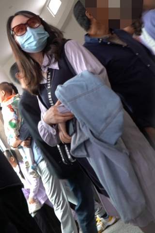 kc1536（空城原创）脸上遮得严实的连衣裙少妇，薄丝天蓝N