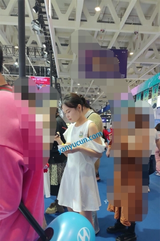 XM363车展礼仪小姐姐白色连衣裙，白色内内